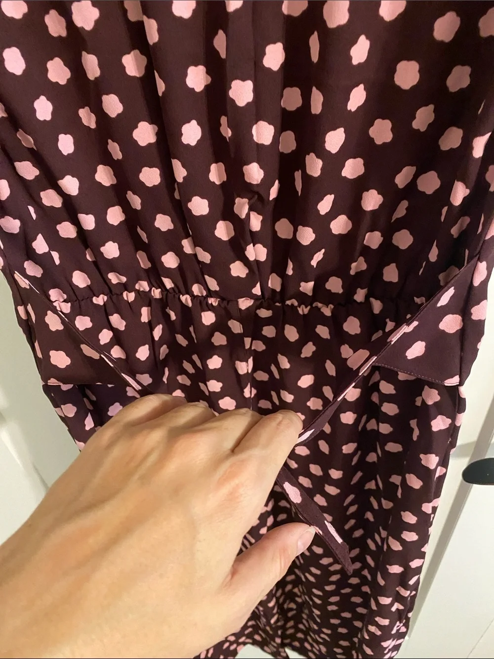 kate spade Brown Midi Dress with Pink Spot Print